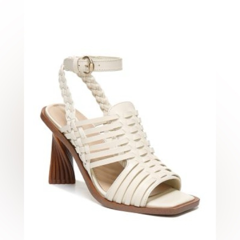 Sam Edelman Holland Ivory Leather Heeled Sandals Size 9.5